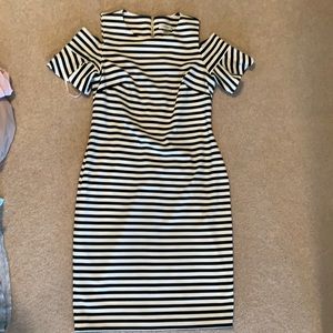 Calvin Klein black amd white stripped dress